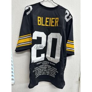 Rocky Bleier signed Stats custom Jersey  autograph JSA size XL CERTIFIED